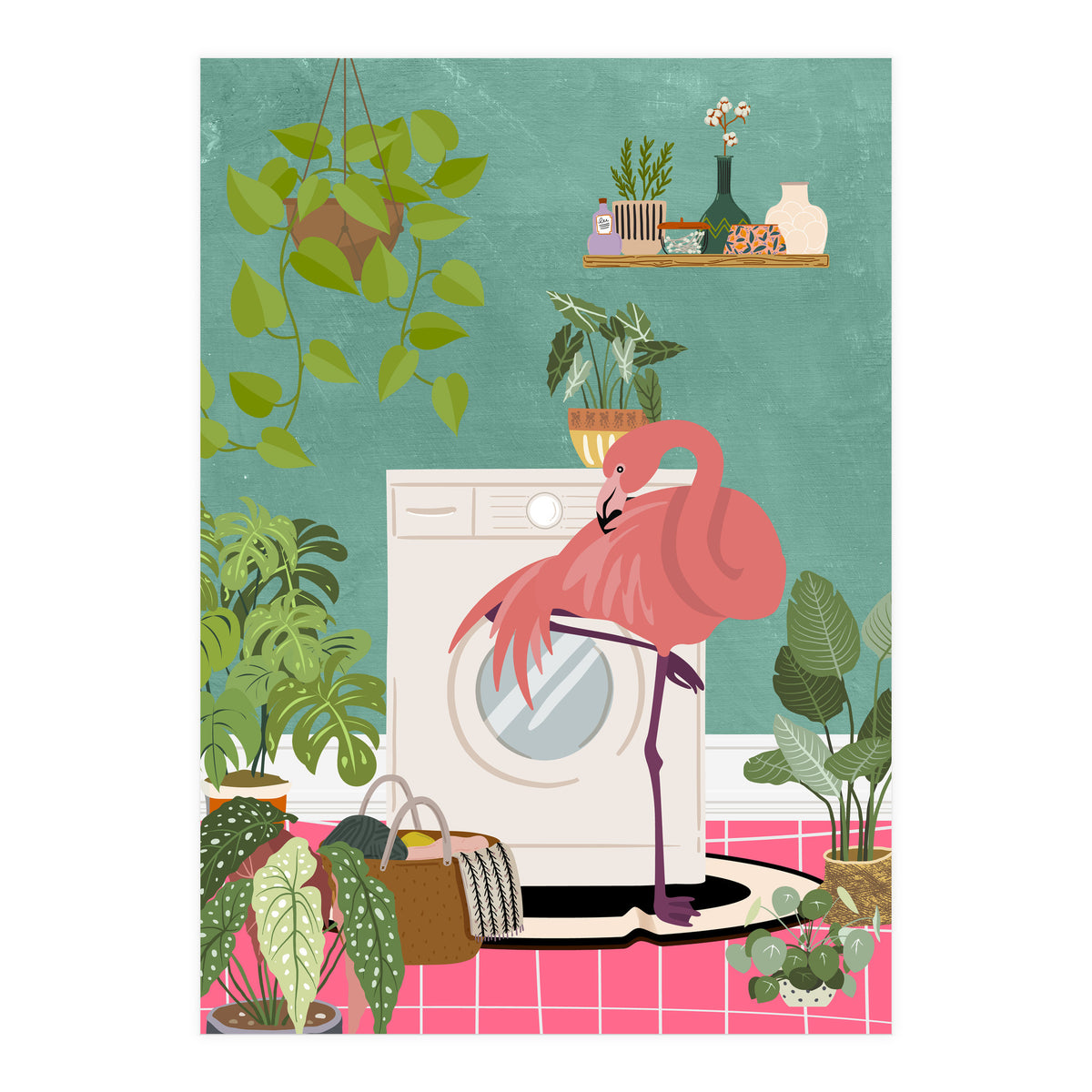Flamingo in My Laundry Room (Print Only)
