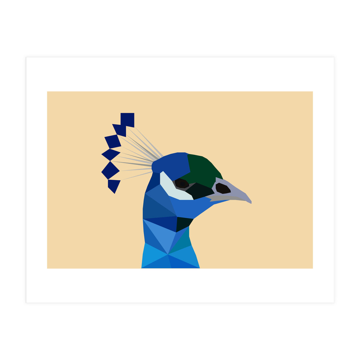 Peacock Low Poly Art (Print Only)