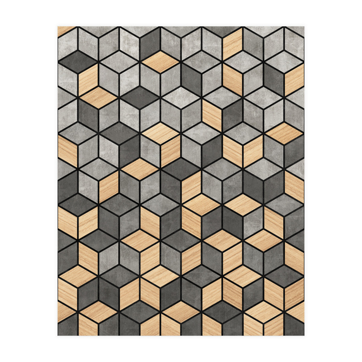 Concrete and Wood Cubes (Print Only)