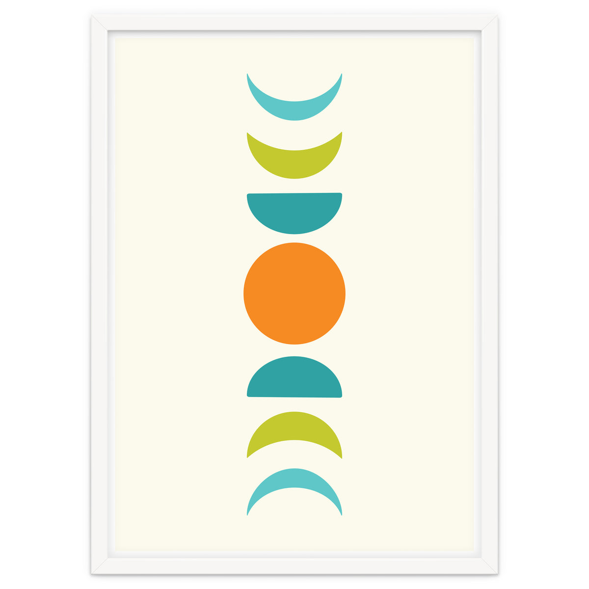 Abstract Moons Teal and Orange