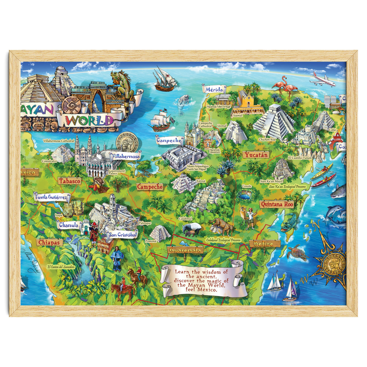 Yucatan Map Illustration