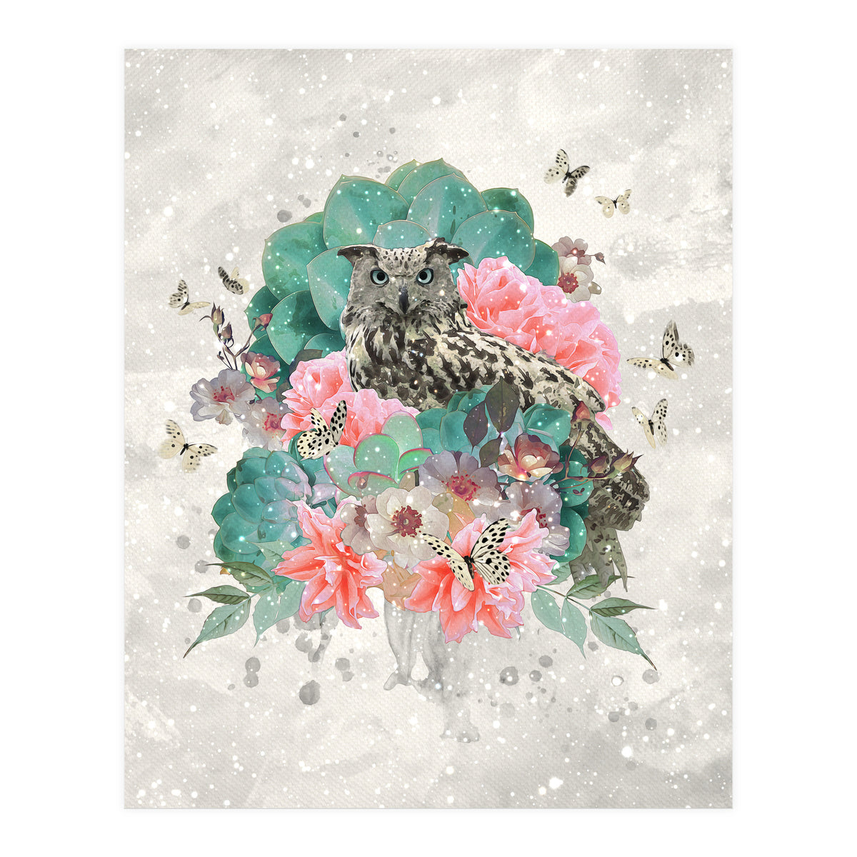 Floral Owl  (Print Only)