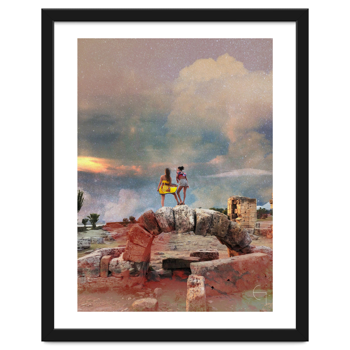 Voyageuses contemplant le crépuscule