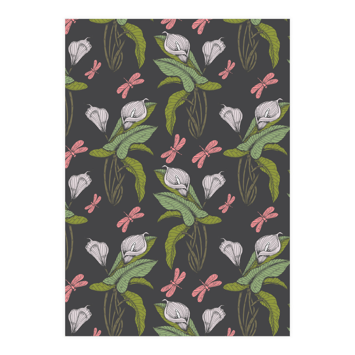 Hand drawn floral dark - 03 (Print Only)