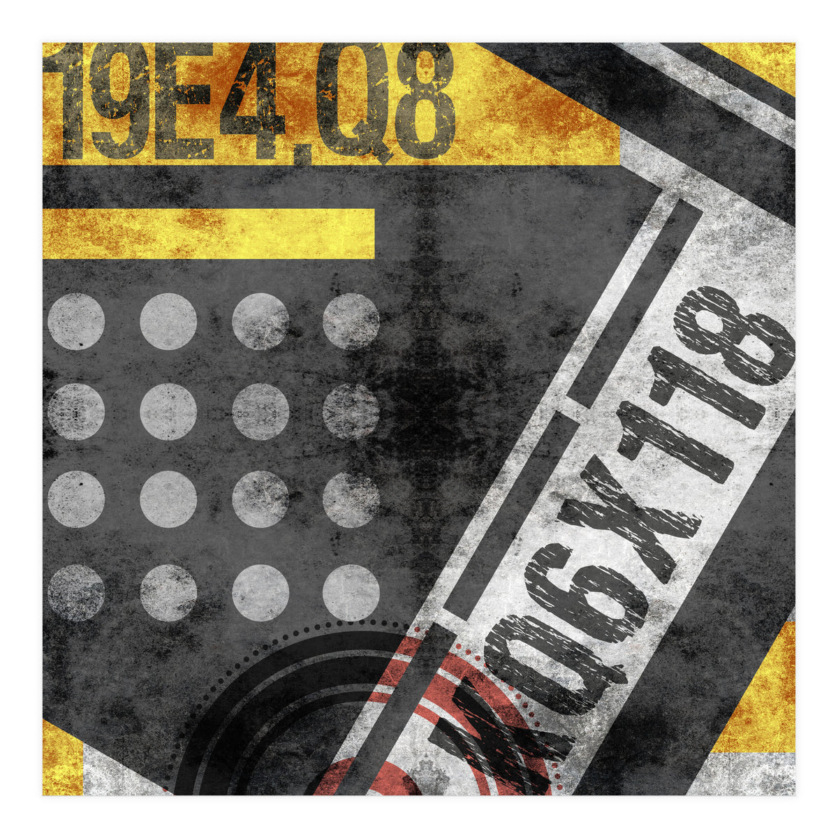 Abstract Industrial Black And Yellow (Print Only)