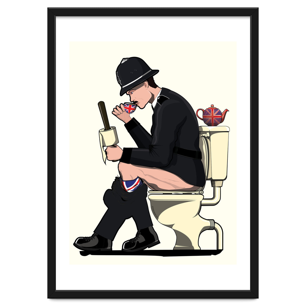 British Policeman on the Toilet, funny bathroom humour