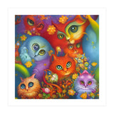 Colorful Crazy Kitty Cat Kitten Collage (Print Only) thumbnail