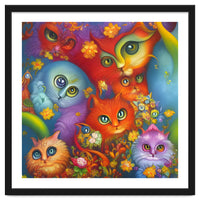 Colorful Crazy Kitty Cat Kitten Collage