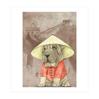 Sharpei With The Great Wall (Print Only)