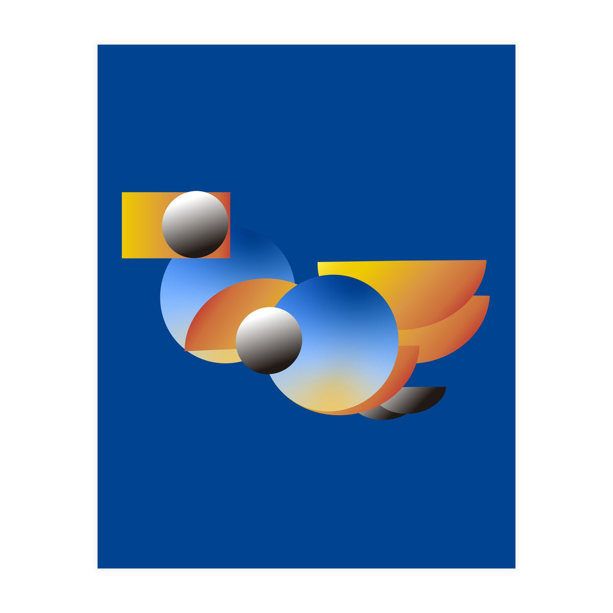 Modern Abstract Geometric Minimalist Duck (Print Only)