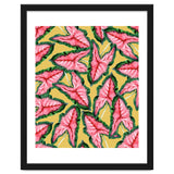 Caladium, Botanical Tropical Nature Plants, Vintage Bohemian Exotic Blush Leaves thumbnail