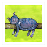 Sleeping cat in purpe (Print Only) thumbnail