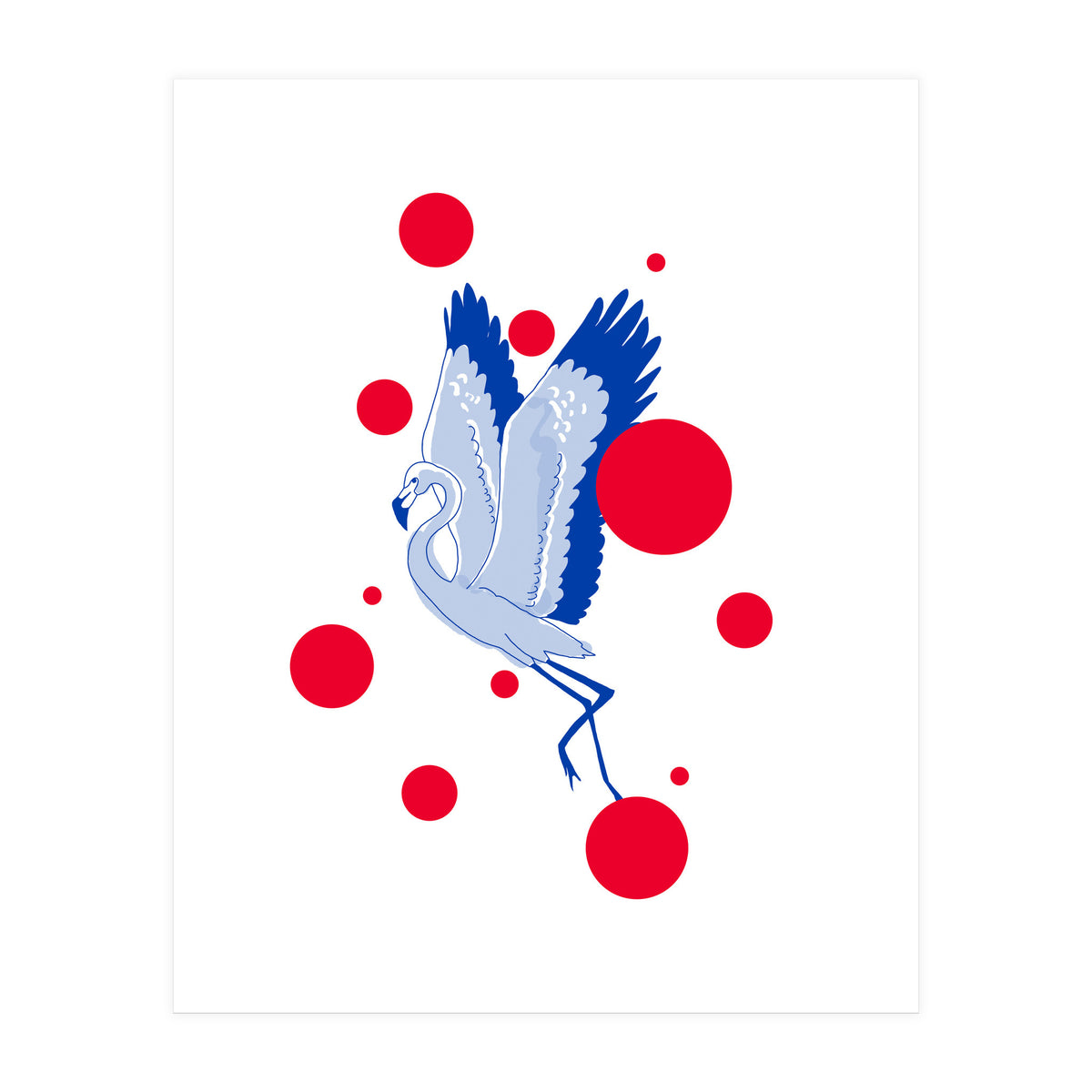 blue flamingo (Print Only)