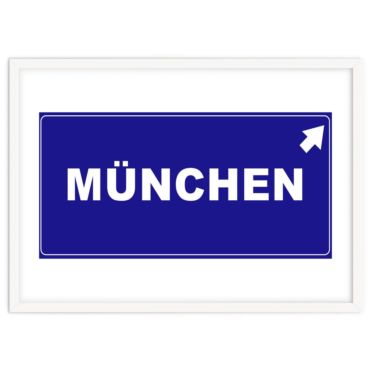 Let`s go to Munchen, Germany! Blue road sign
