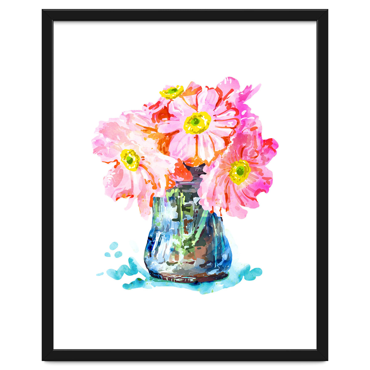 Watercolor Flower Pot