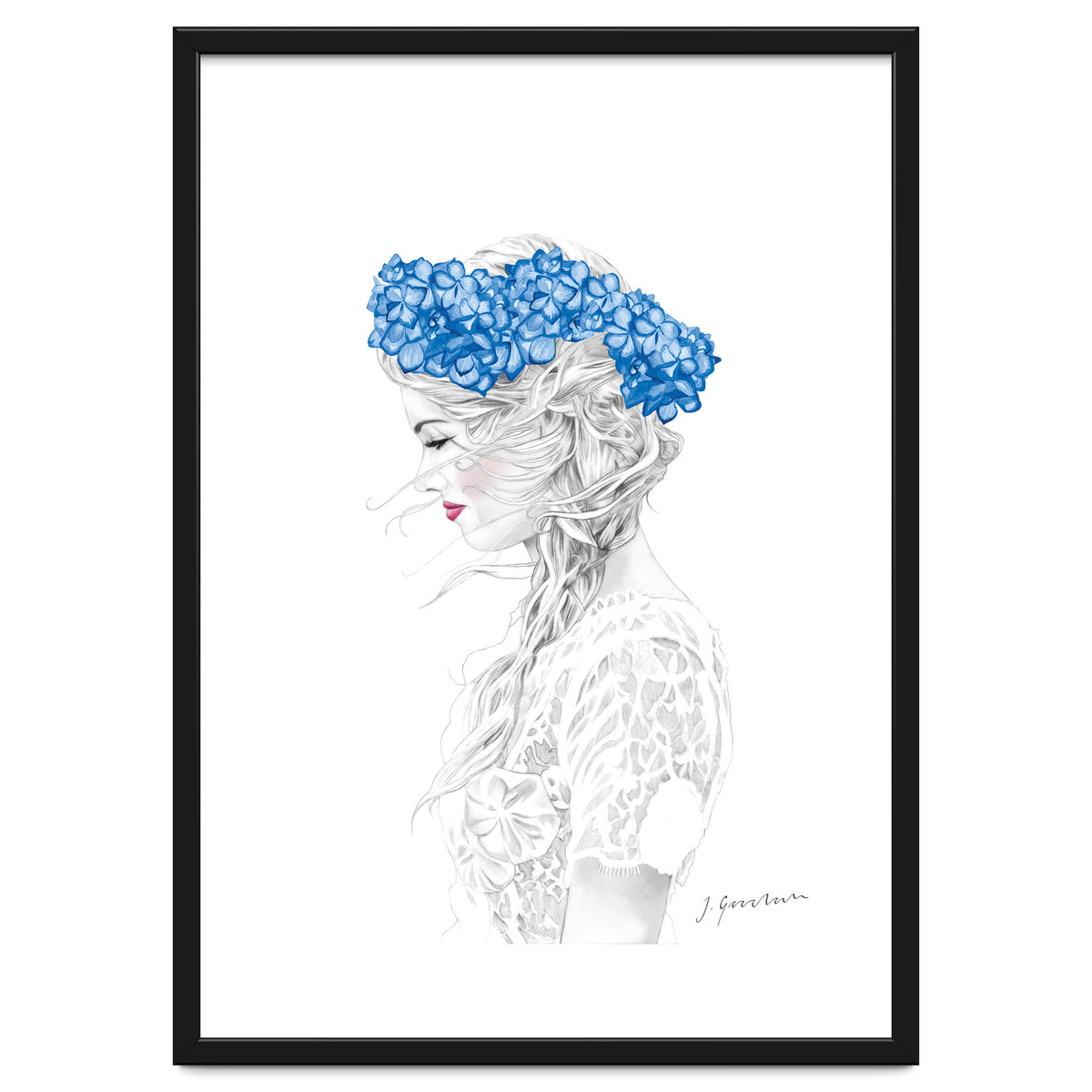 Blue Hydrangea Girl