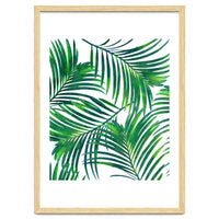 Palm Paradise, Tropical Leaves, Beachy Watercolor Painting, Minimal Nature Botanical Illustration