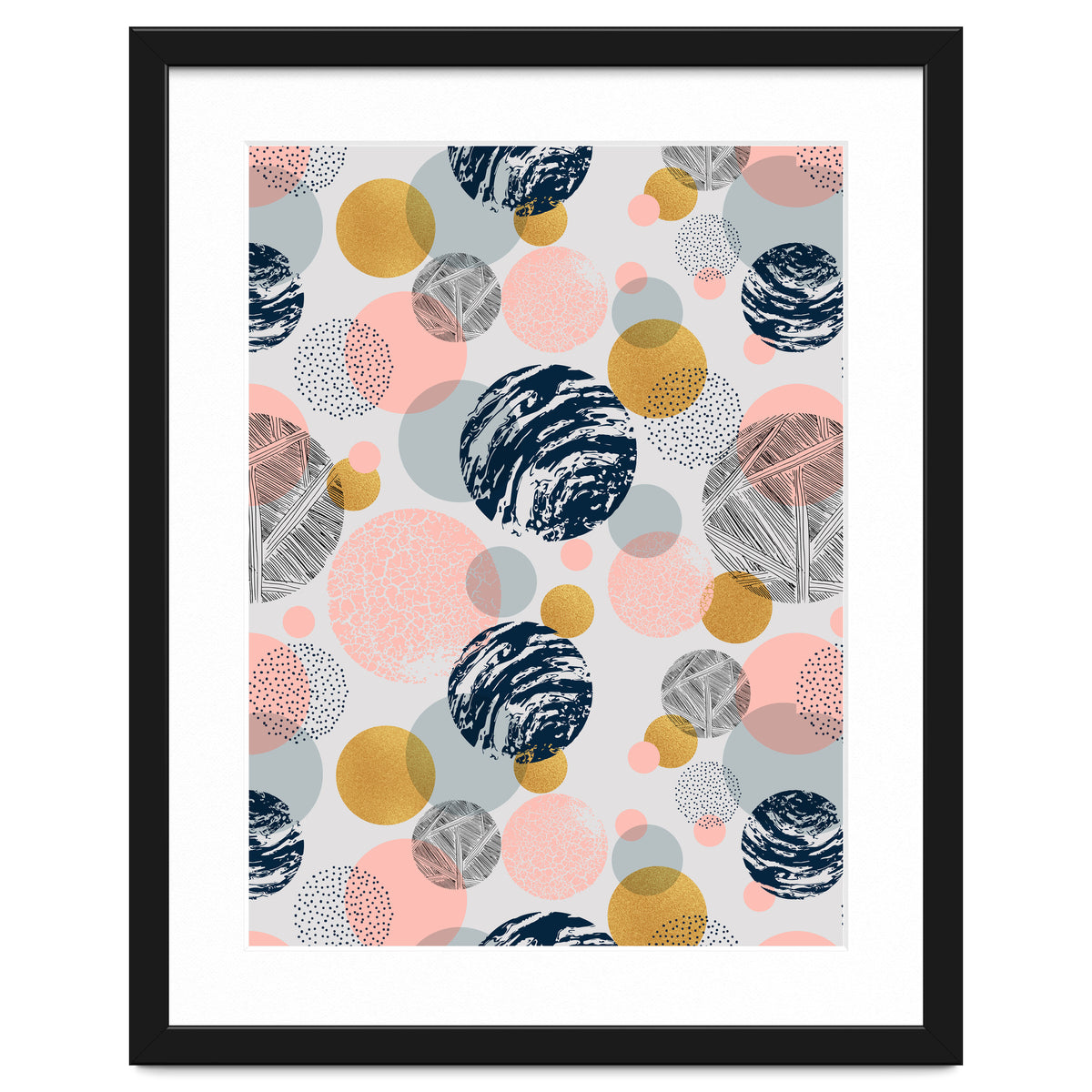 Pattern of abstract textured circles