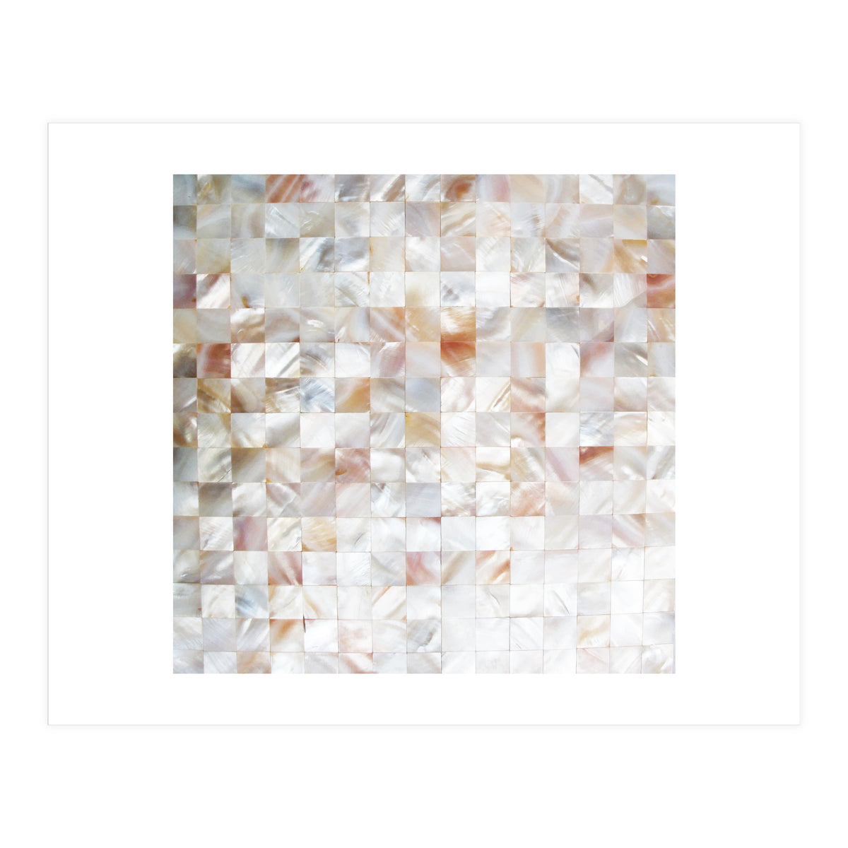 Mother of Pearl, Exotic Tiles Photography, Neutral Minimal Geometrical Graphic Design (Print Only)