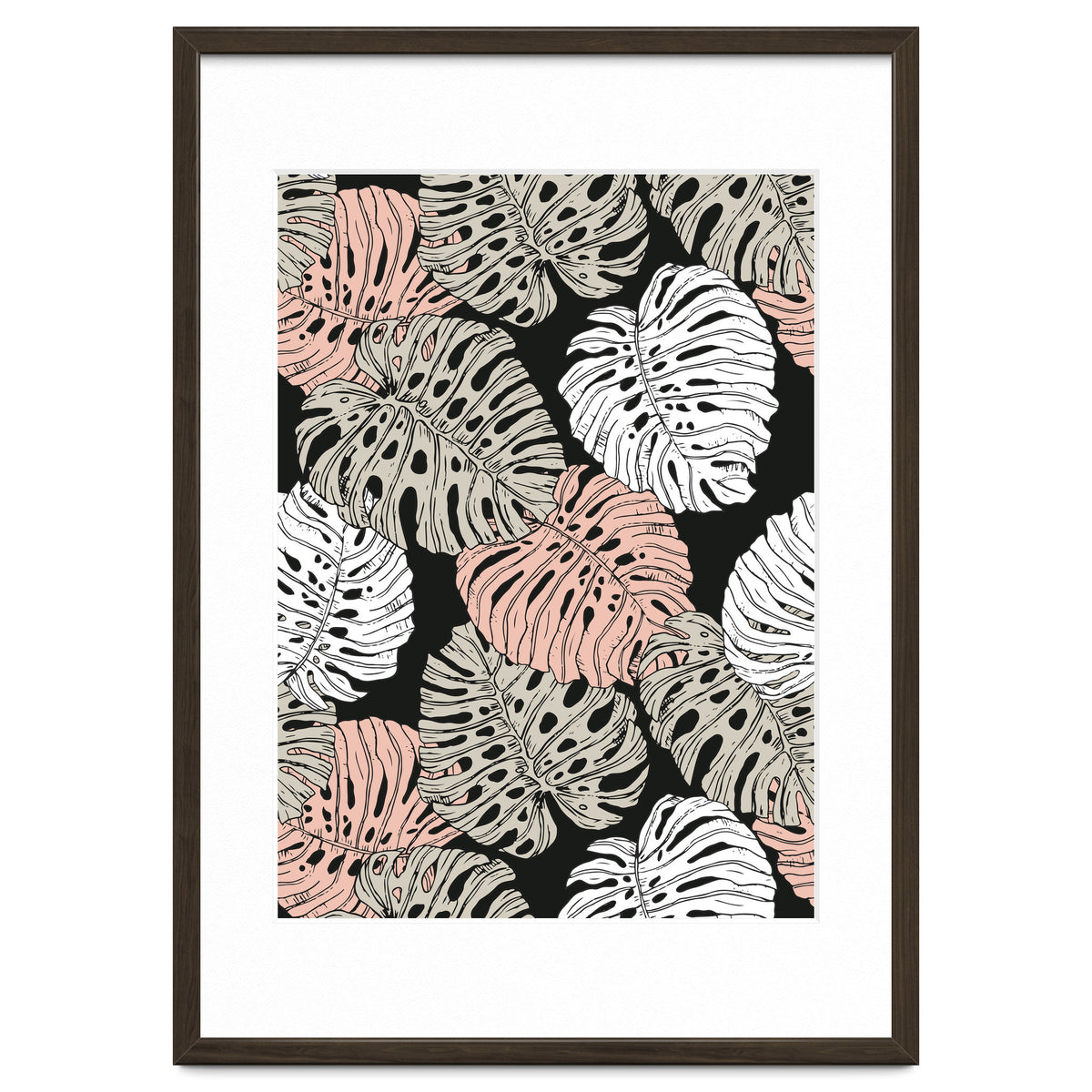 Monstera in the darkness of the jungle