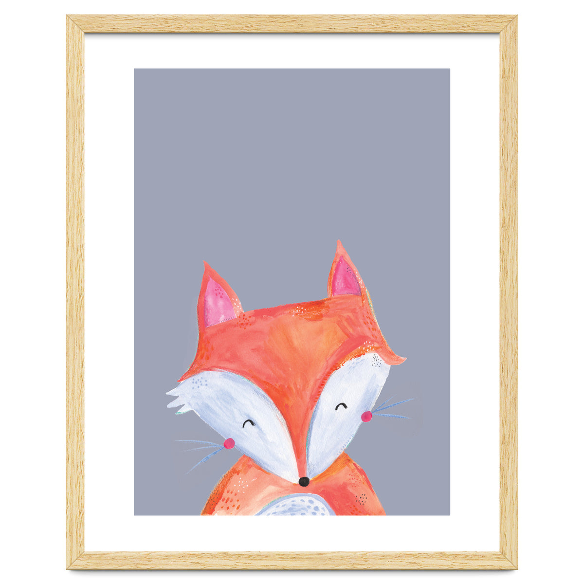 Woodland Fox On Grey