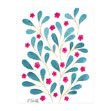 Springtime Floral | Teal and Pink (Print Only) thumbnail