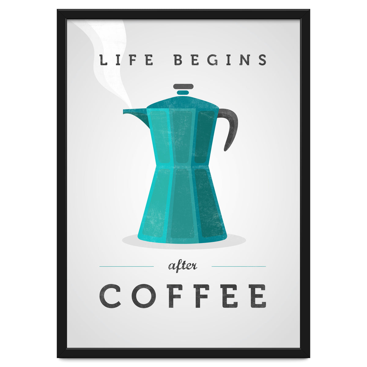 Life Begins After Coffee. Teal