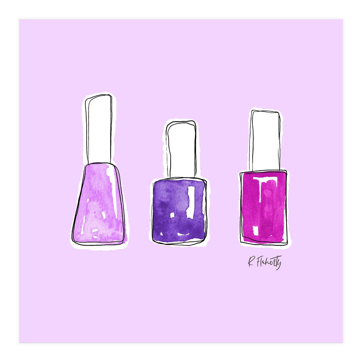 Nail Polish Watercolour | Purple (Print Only)