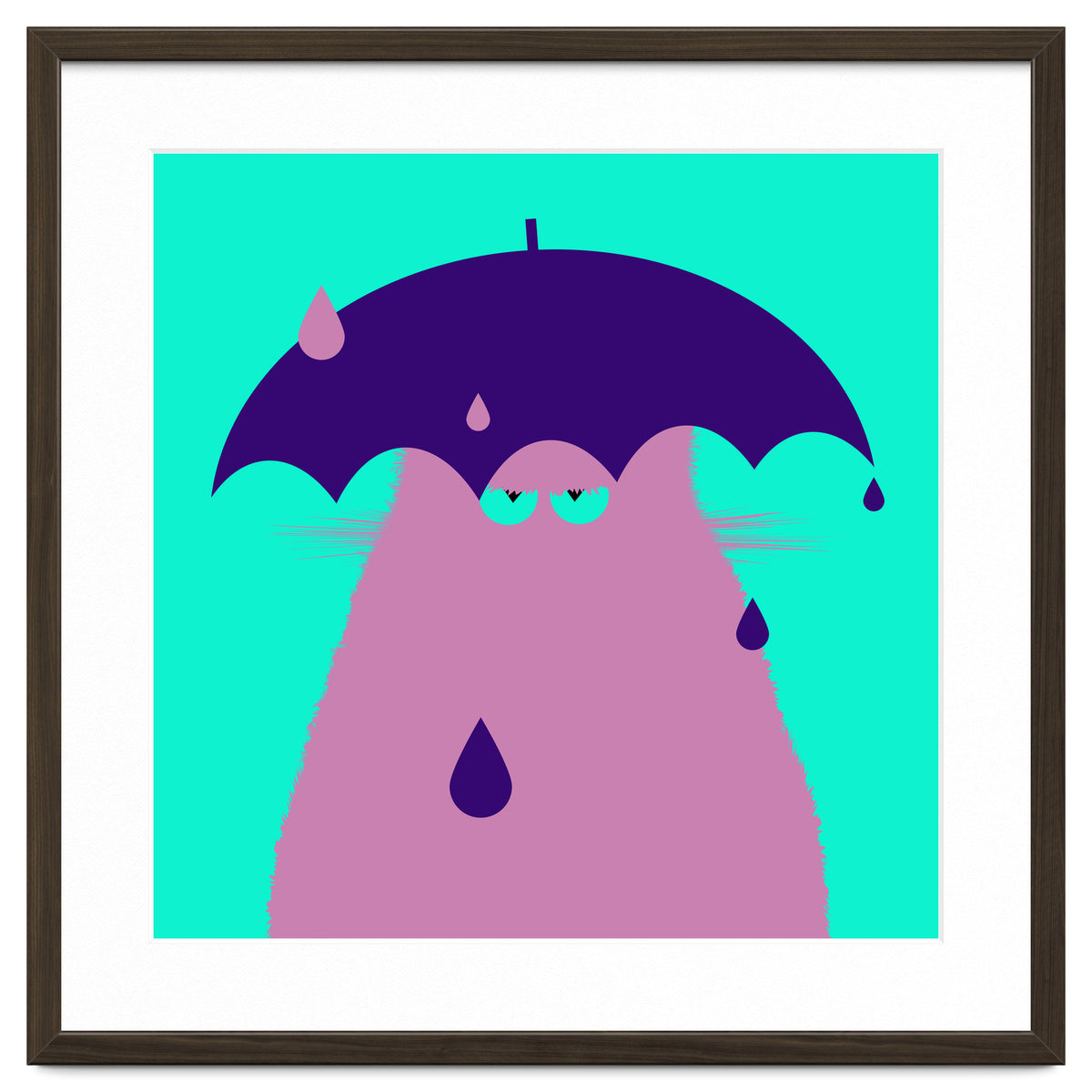 Lilac Cat With Umbrella