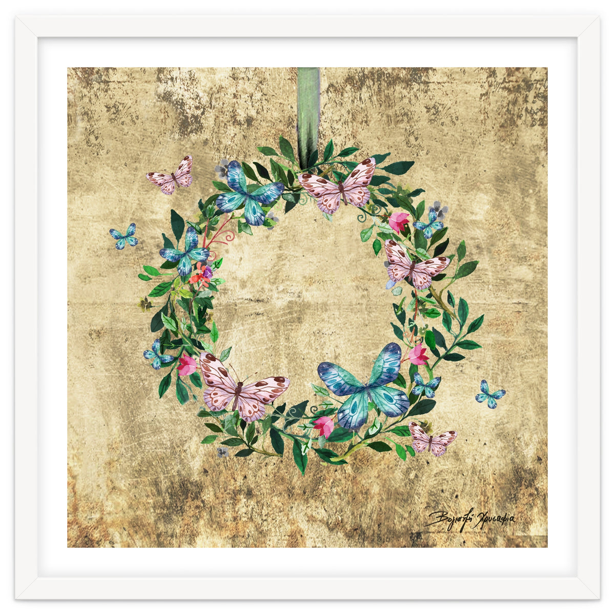 Wreath #Flowers & Butterflies#Royal collection