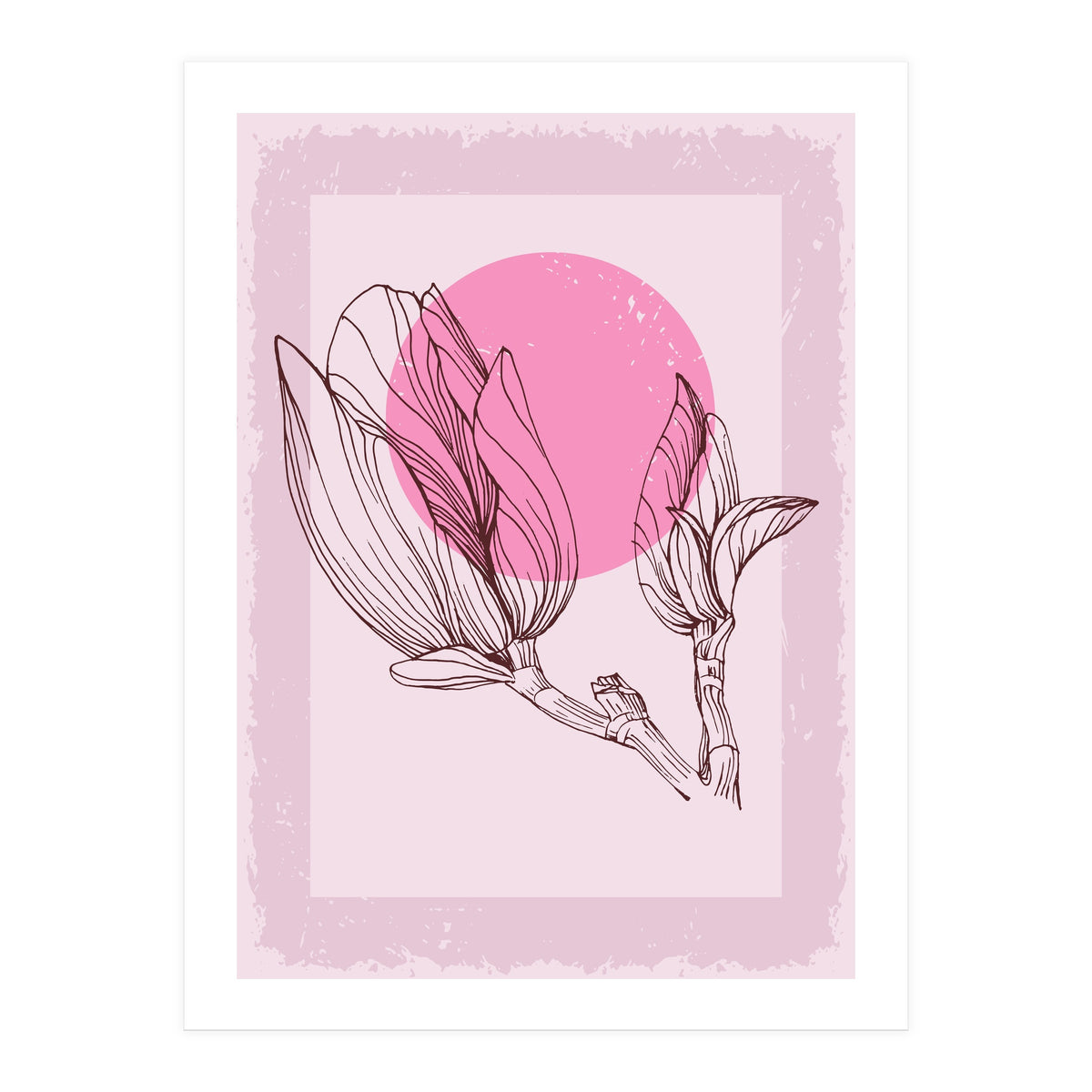 Magnolia Neutral Abstract Botanical (Print Only)
