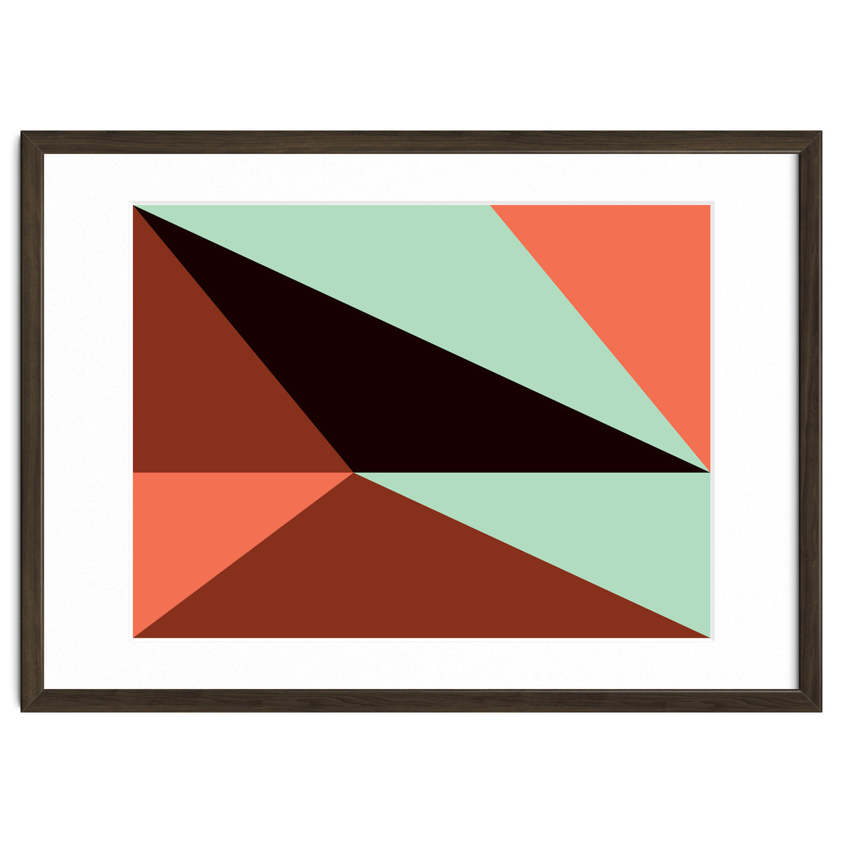 Geometric Shapes No. 17 - pink, brown, mint green & black