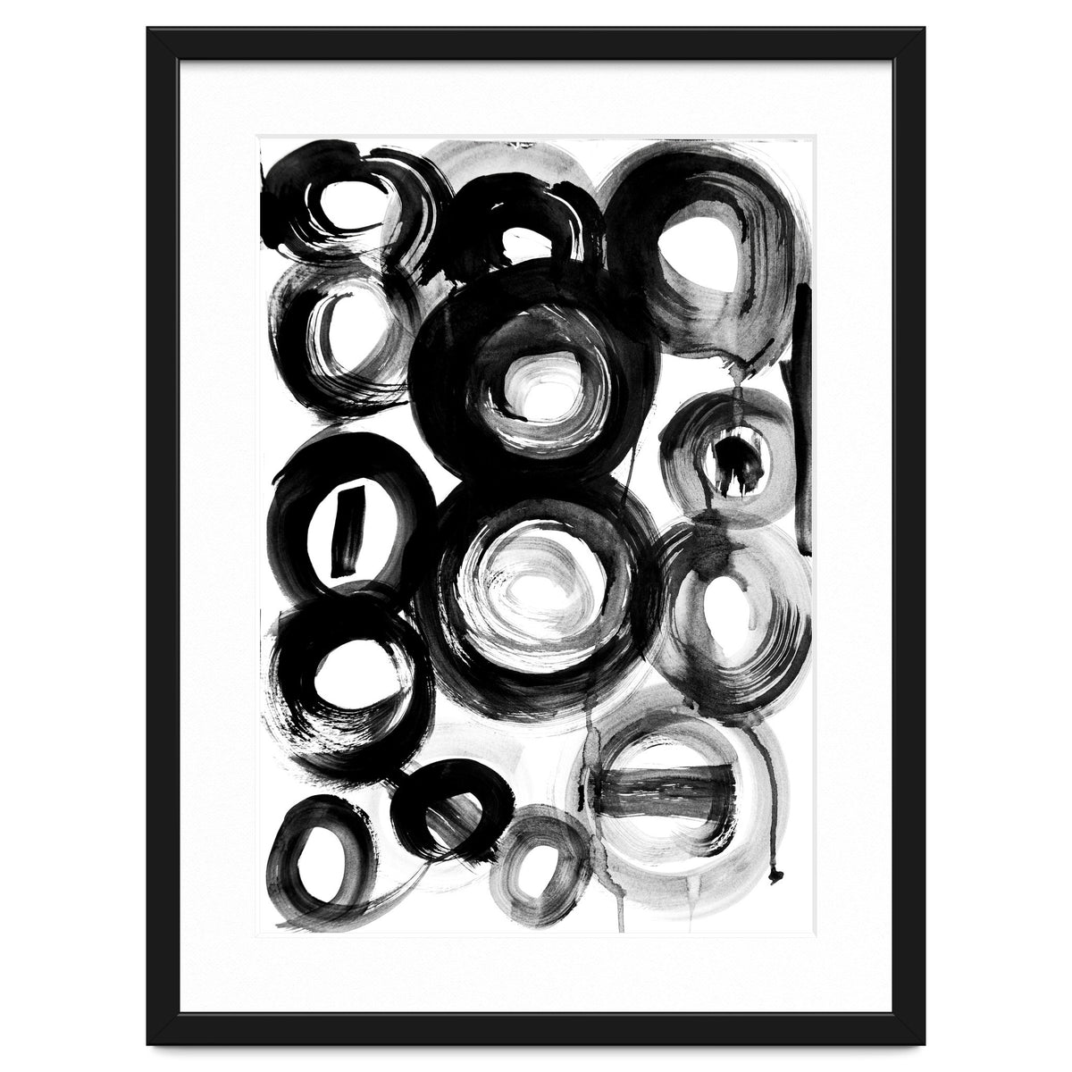 Black and White Ink Circles