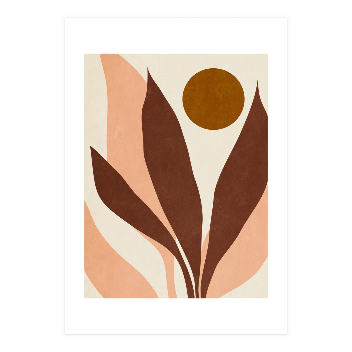 ABSTRACT LEAVES AND SUN - R01 (Print Only)