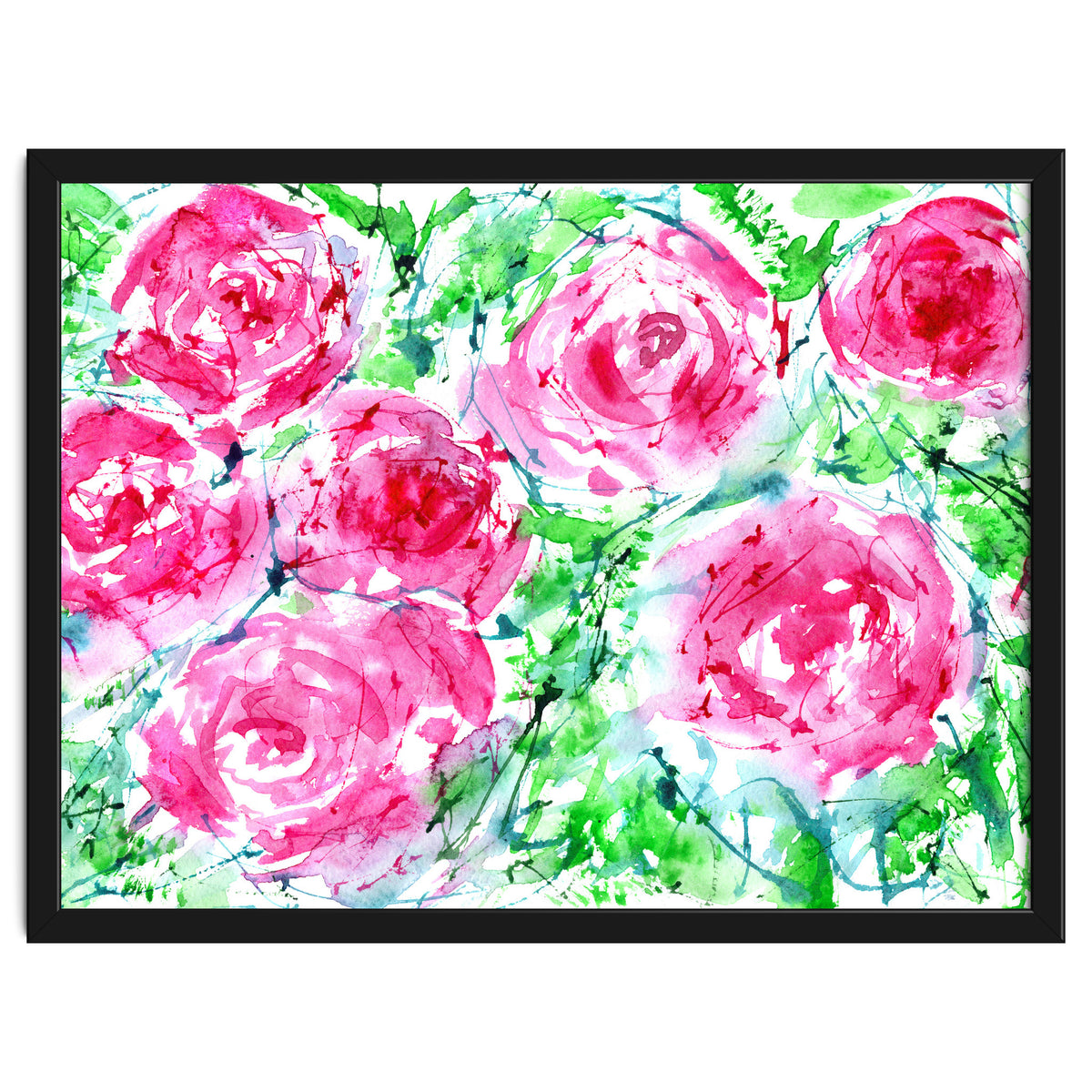 Blooming bouquet || watercolor roses