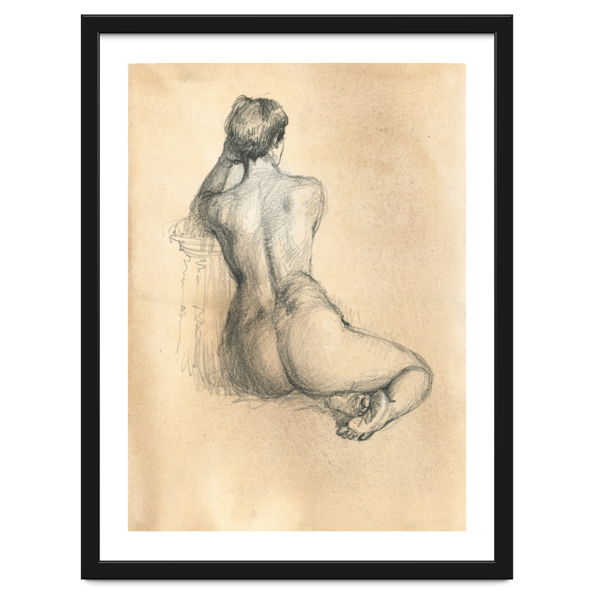 Nude beautiful girl from the back