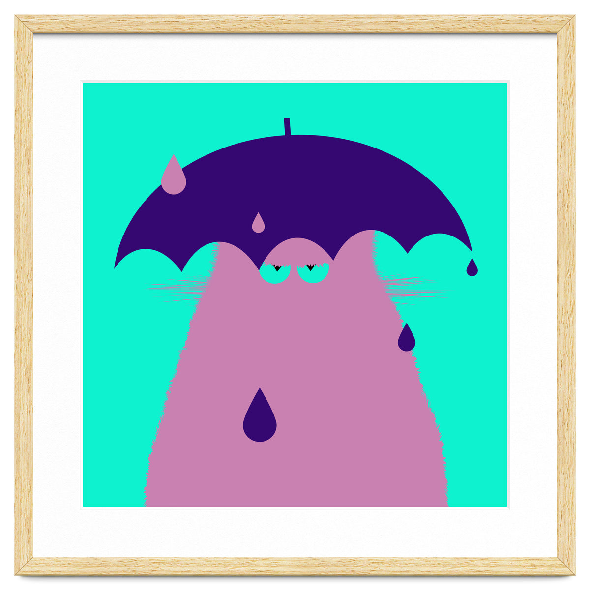 Lilac Cat With Umbrella