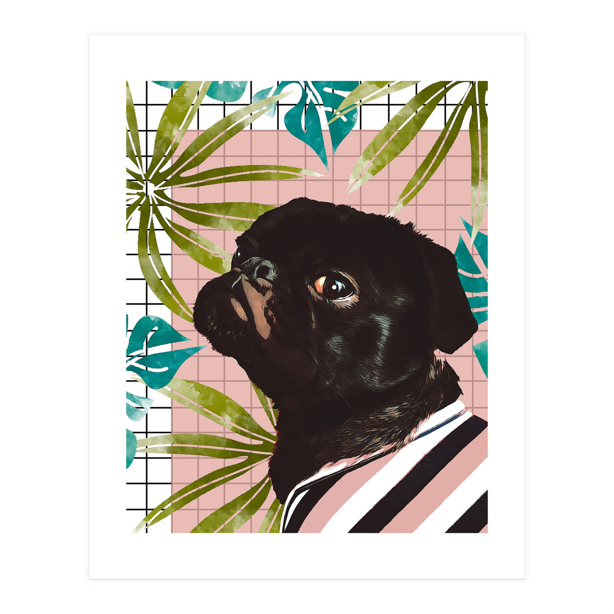 Pug On An Island (Print Only)