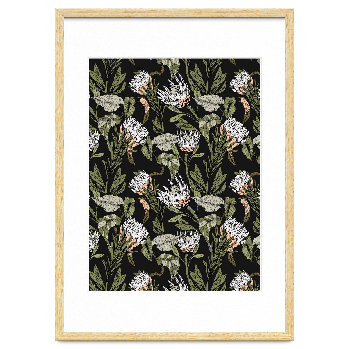 Dark pattern botanical boho