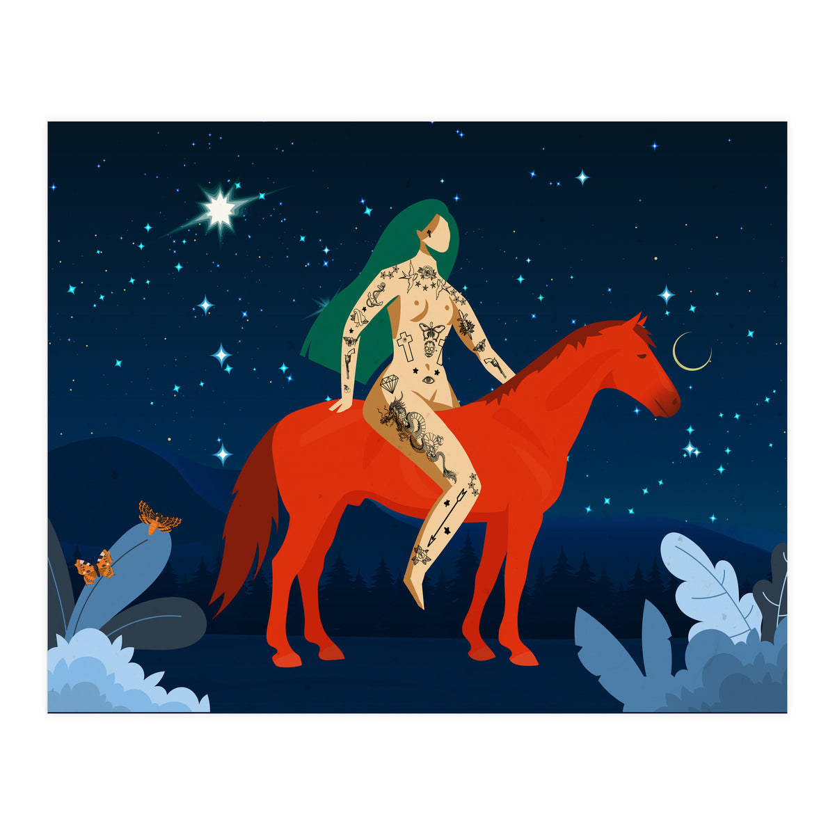 Riding My Red Horse (Print Only)