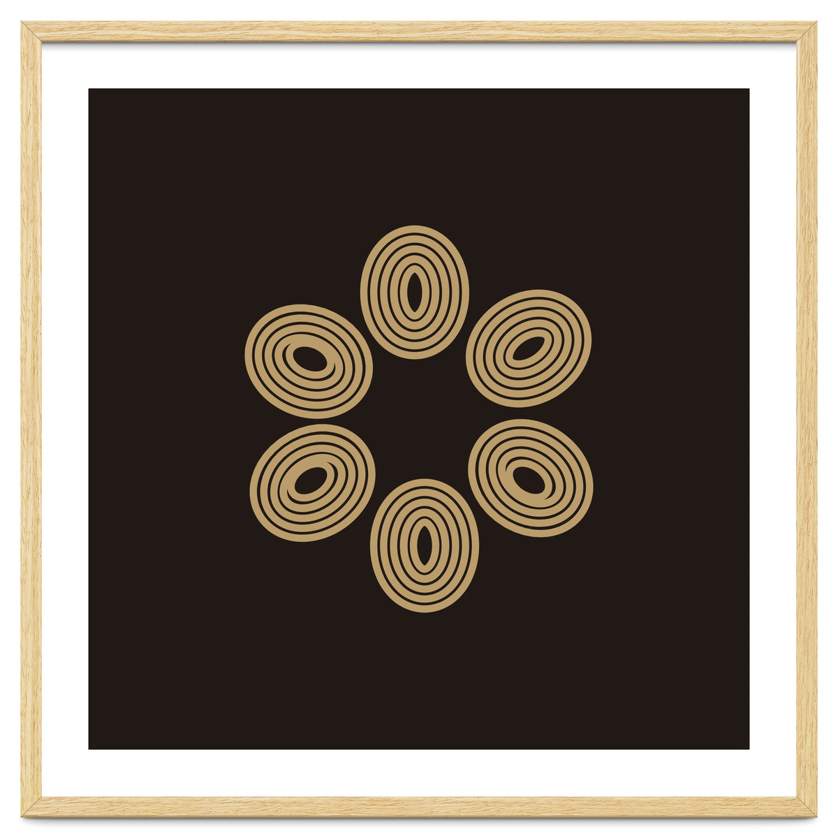 Golden floral lines | abstract minimal