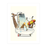 Giraffe in the Bath, Funny Bathroom Humour (Print Only) thumbnail