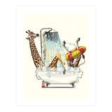 Giraffe in the Bath, Funny Bathroom Humour (Print Only) thumbnail