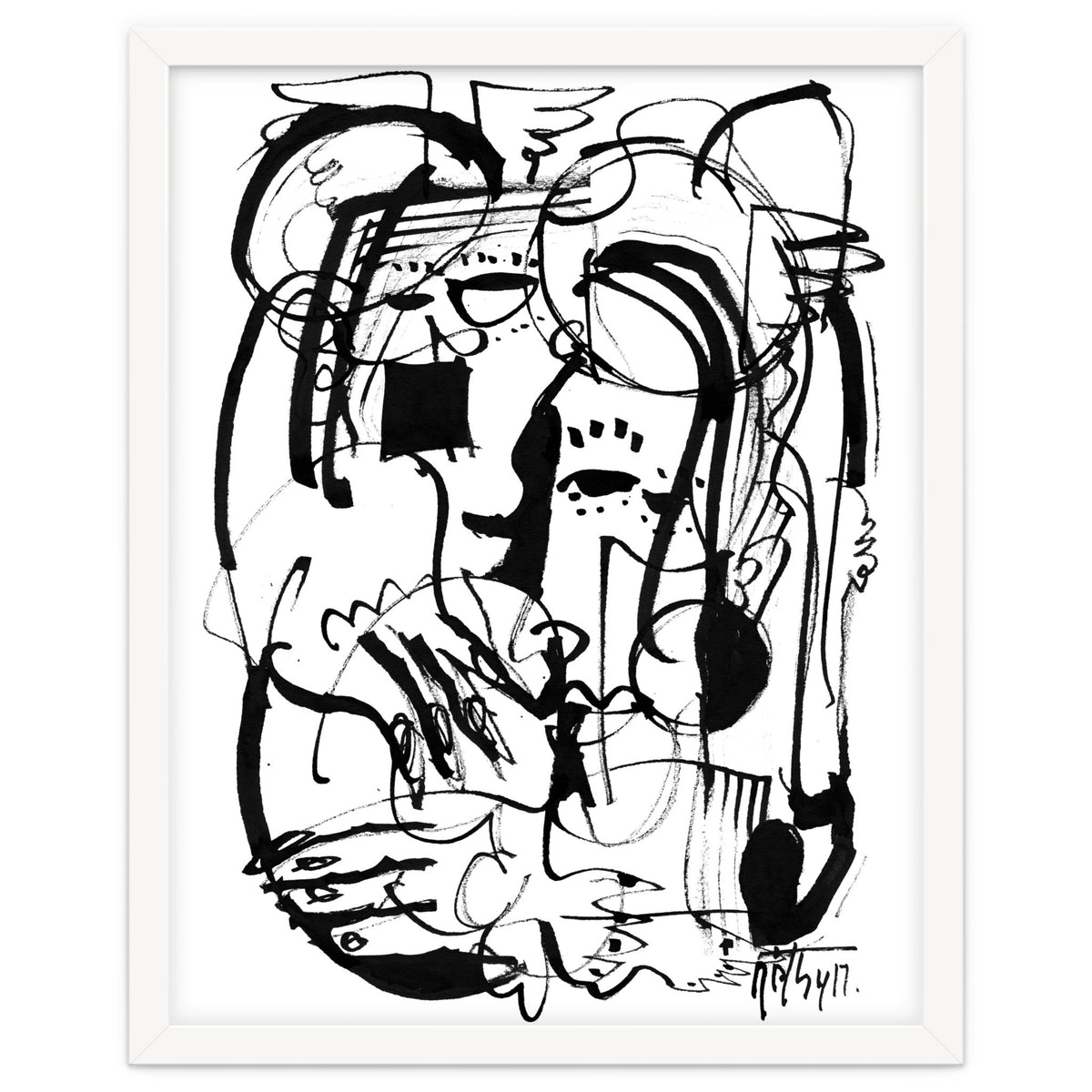 Two Shy Angels - b&w