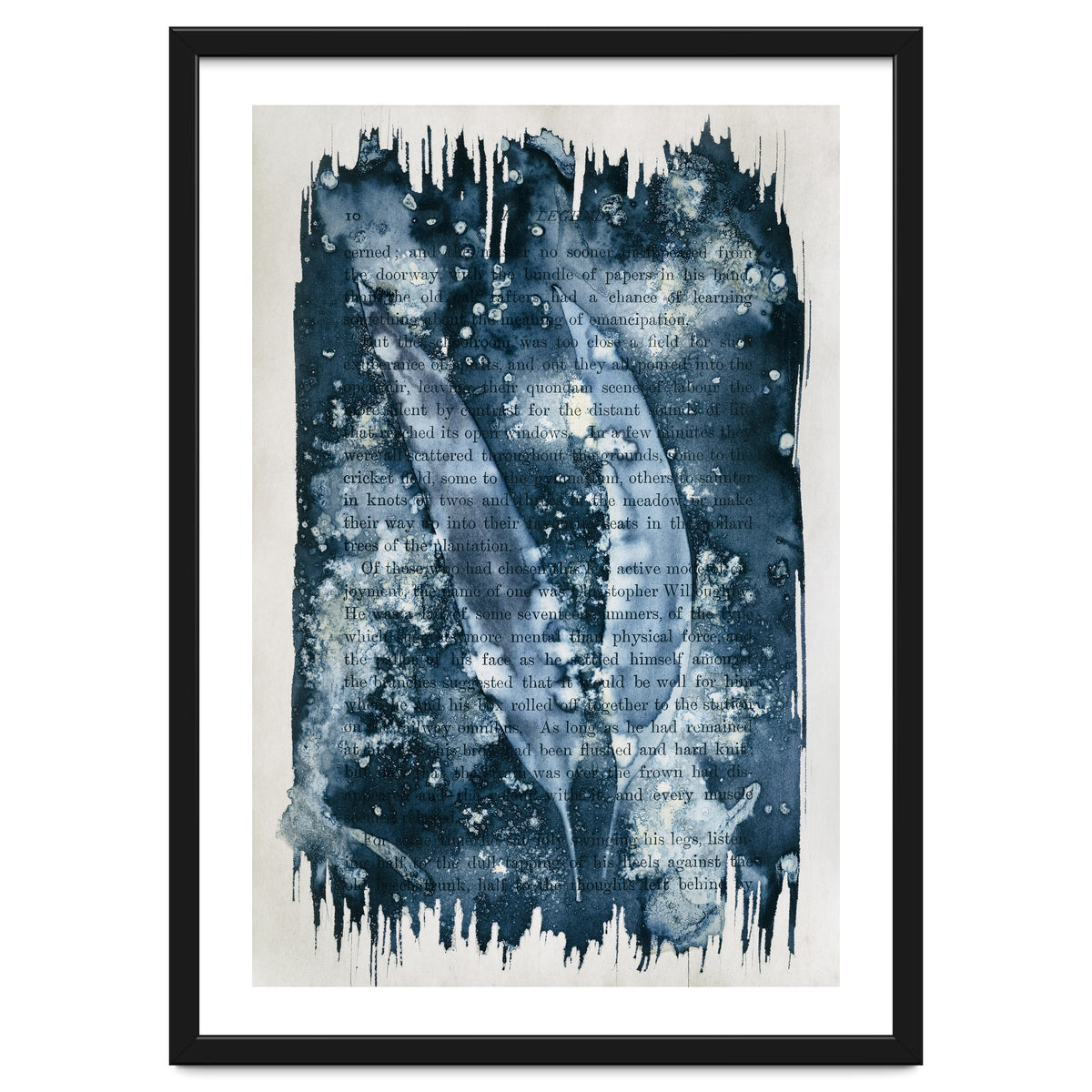 Indigo Blue Botanical Leaves No. 2