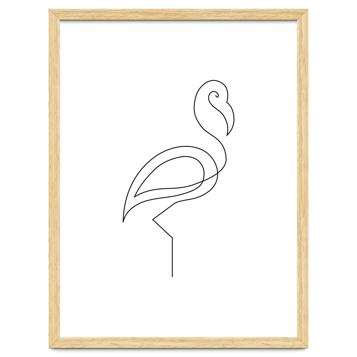 One Line Art Flamingo