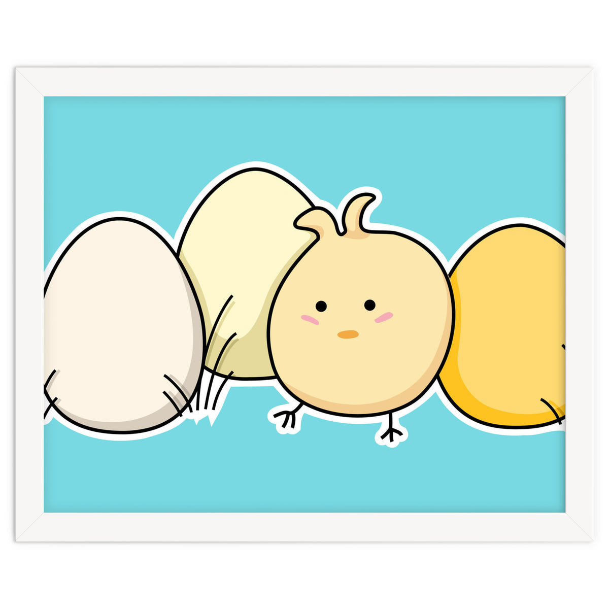 Kawaii Cute Chick And Eggs