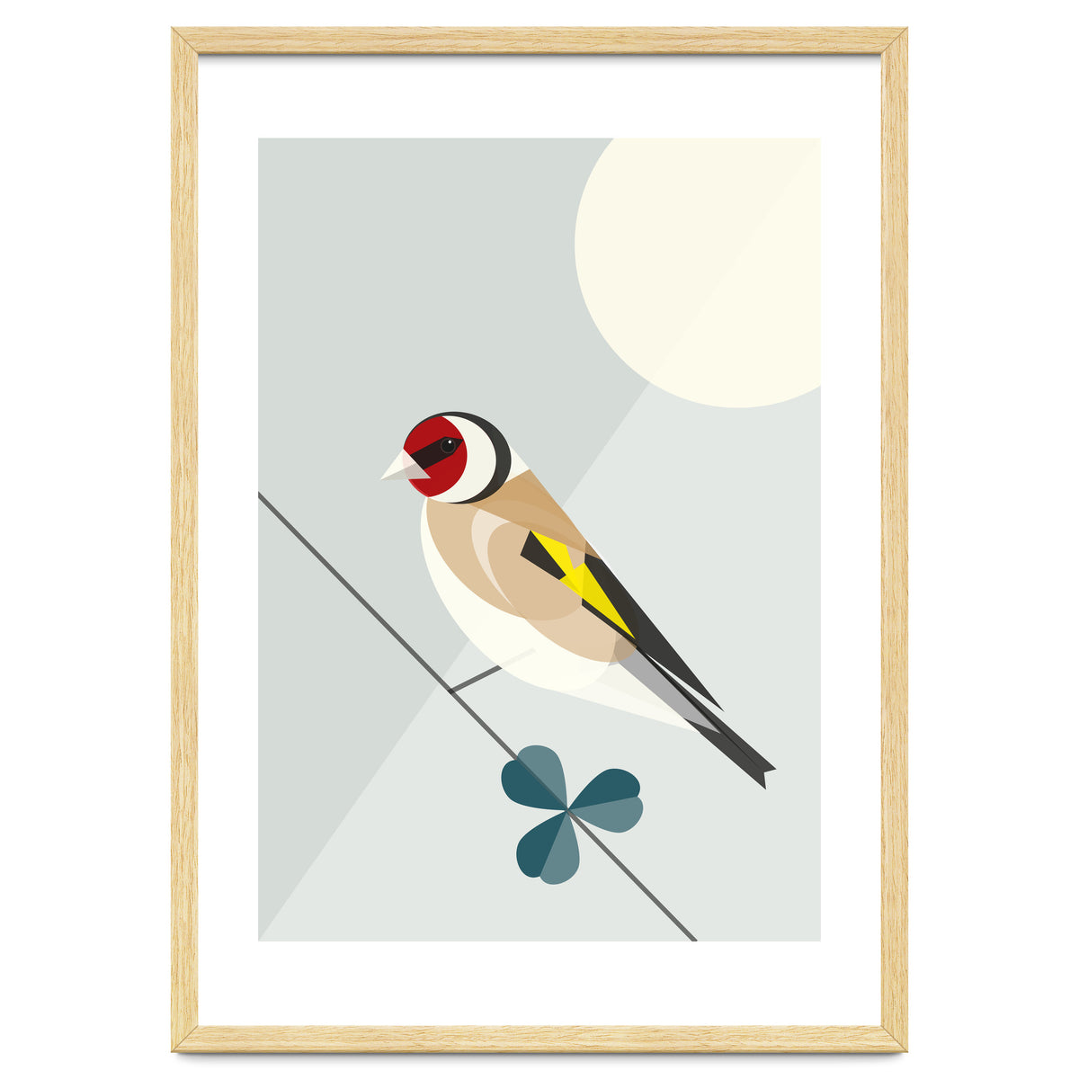 Mid Century Geometric Goldfinch
