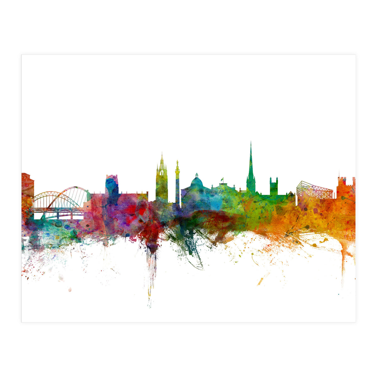 Newcastle England Skyline (Print Only)