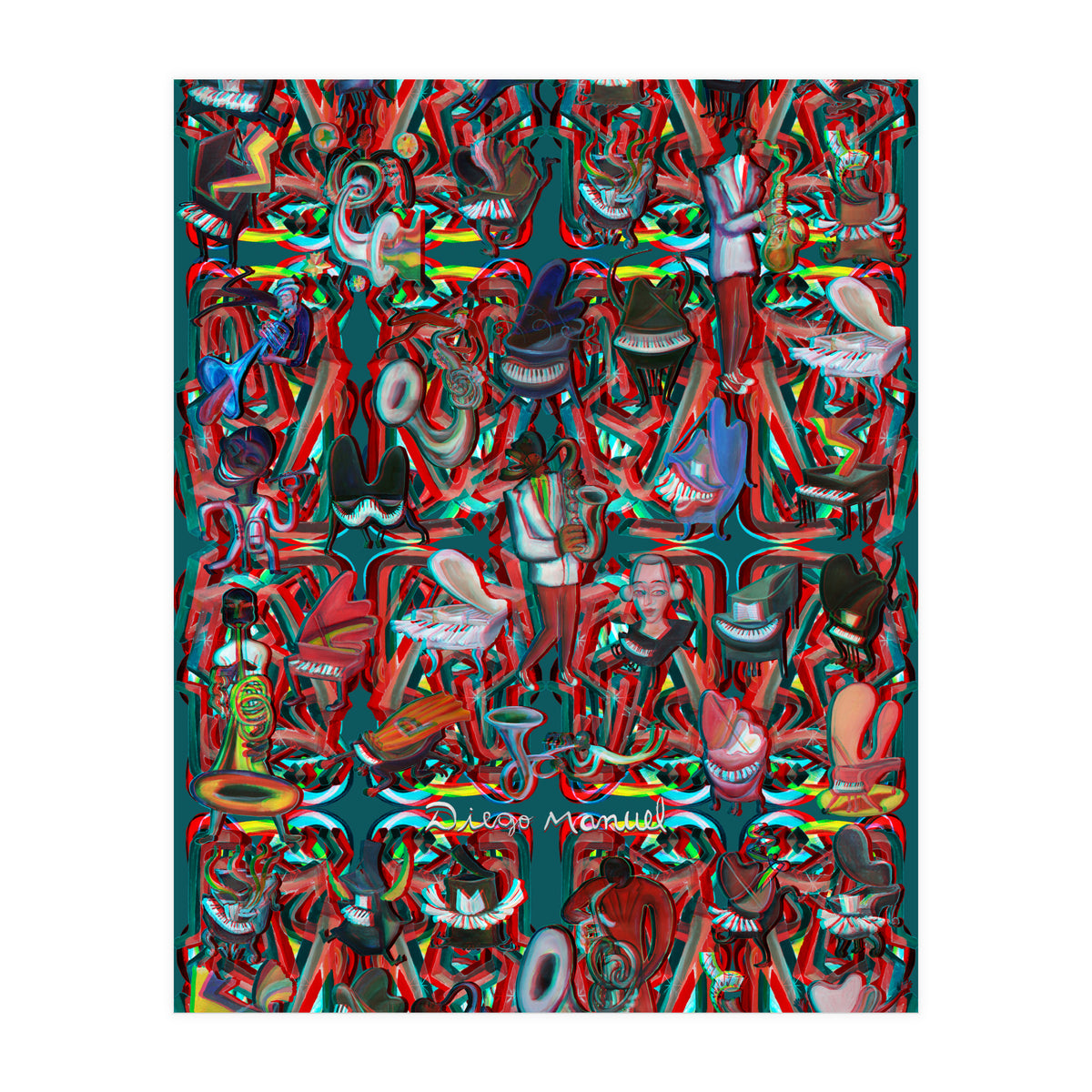 Formas 14 34 3d And Pianos 5 (Print Only)